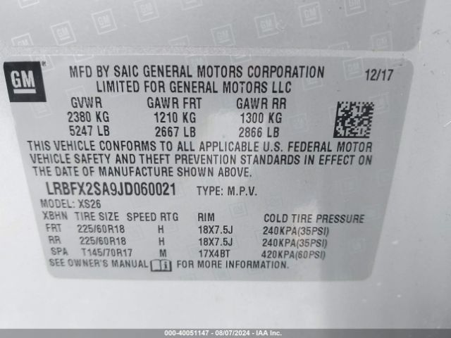 LRBFX2SA9JD060021 Buick Envision Essence