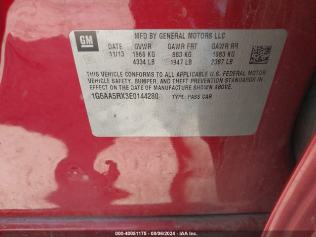 1G6AA5RX3E0144280 Cadillac Ats Standard