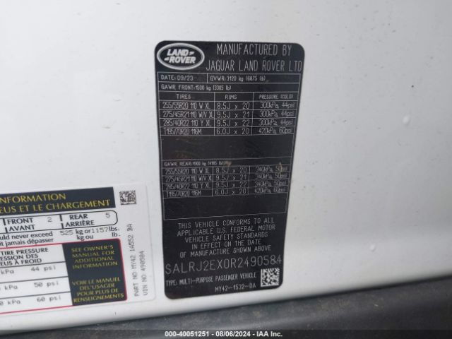 SALRJ2EX0R2490584 Land Rover Discovery P300 S