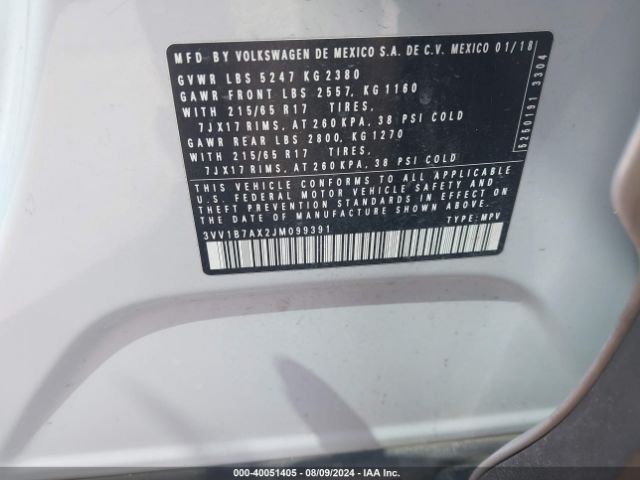 3VV1B7AX2JM099391 Volkswagen Tiguan 2.0t S