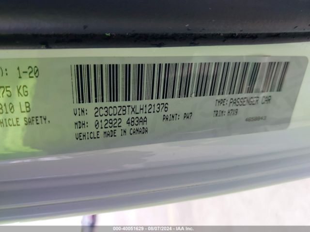 2C3CDZBTXLH121376 Dodge Challenger R/t