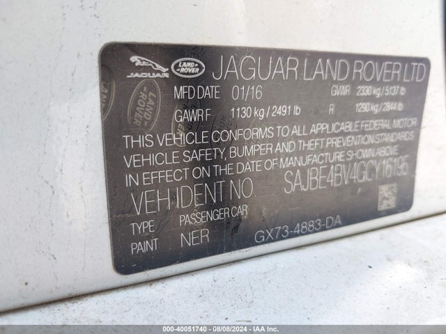 2016 JAGUAR XF SAJBE4BV4GCY16195 Photo 8