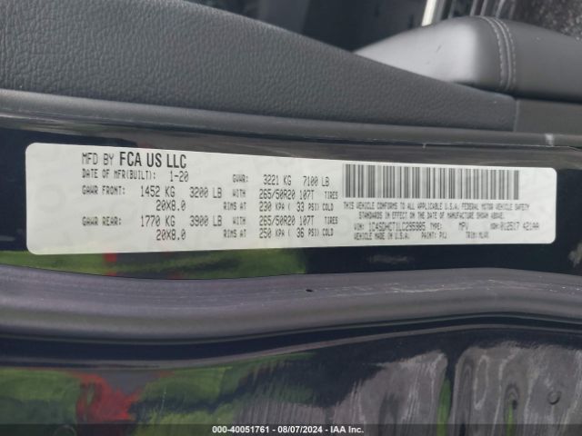 1C4SDHCT1LC295985 Dodge Durango R/t Rwd