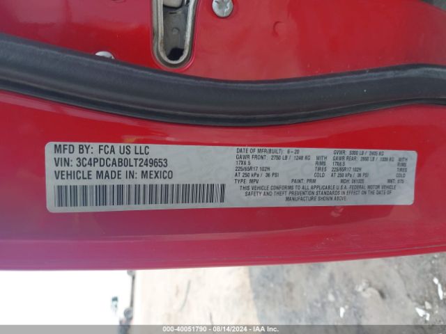 3C4PDCAB0LT249653 Dodge Journey Se Value