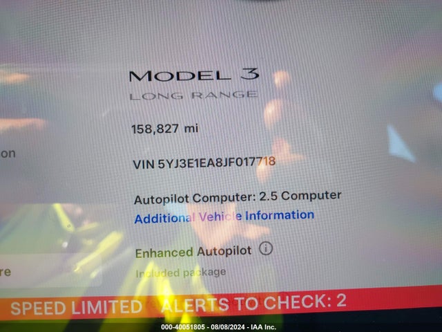 Tesla Model 3 Long Range/mid Range 2018 5YJ3E1EA8JF017718 Image 7