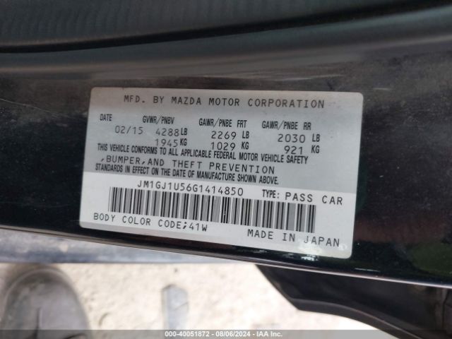 JM1GJ1U56G1414850 Mazda Mazda6 I Sport