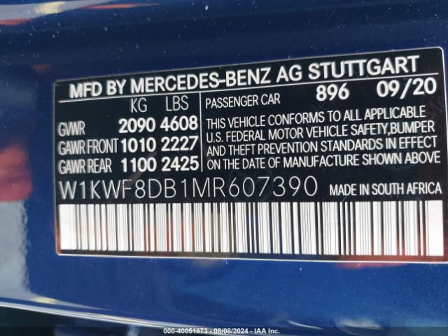 W1KWF8DB1MR607390 Mercedes-Benz C 300 Sedan