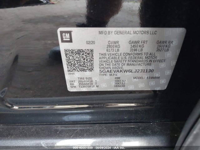 5GAEVAKW6LJ231130 Buick Enclave Awd Essence