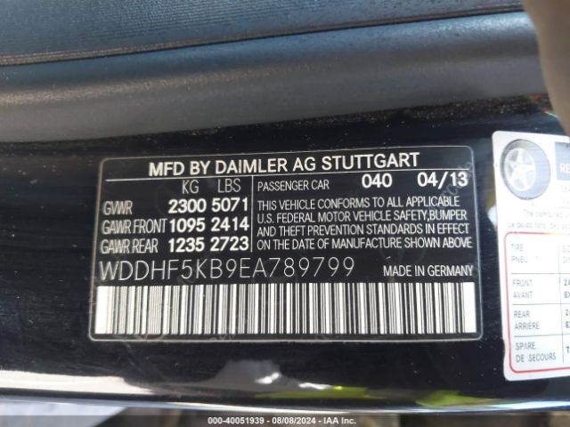 WDDHF5KB9EA789799 Mercedes-Benz E 350