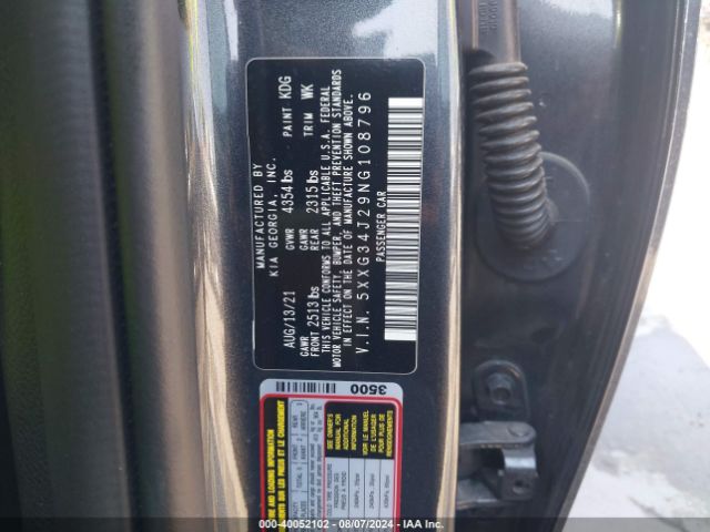 5XXG34J29NG108796 KIA K5 EX