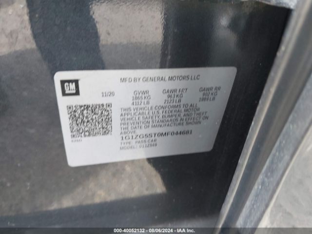 1G1ZG5ST0MF044681 Chevrolet Malibu Fwd Rs