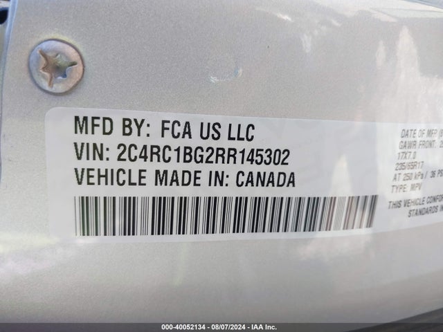 2C4RC1BG2RR145302 Chrysler Pacifica Touring L