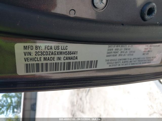 2C3CDZAGXMH586441 Dodge Challenger Sxt