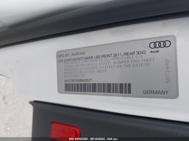 WAU72BF2XMN043571 Audi A6 Allroad Premium Plus 55 Tfsi Quattro S Tronic