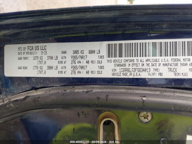 1C6RR6LG3FS634013 RAM 1500 Slt