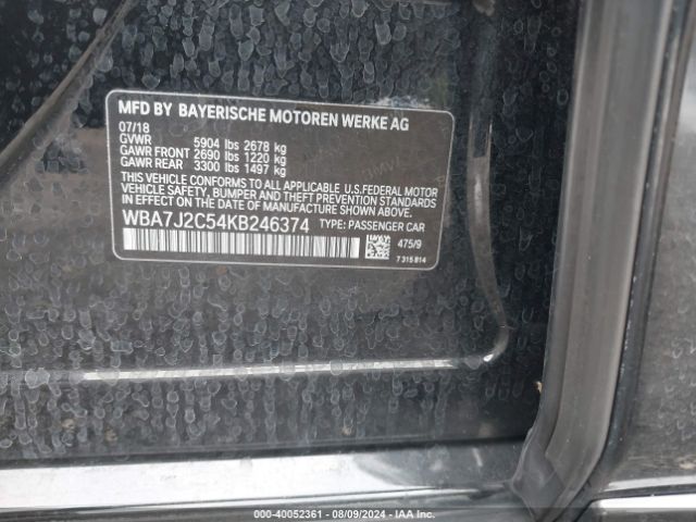 2019 BMW 740E WBA7J2C54KB246374 Photo 8