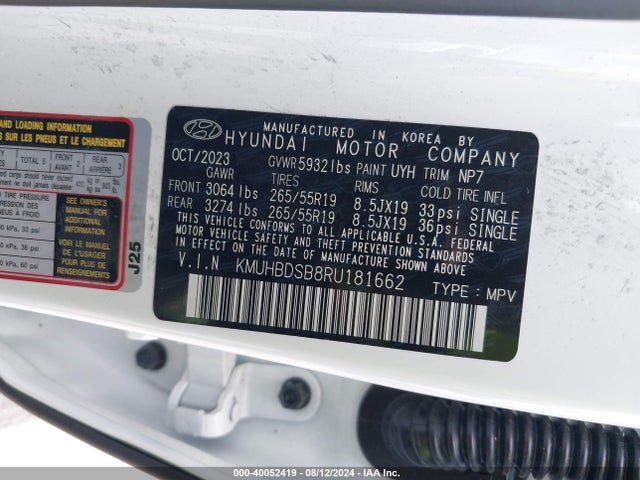 2024 Genesis Gv80 2.5t Awd მანქანა იყიდება აუქციონზე, vin: KMUHBDSB8RU181662, აუქციონის ნომერი: 40052419