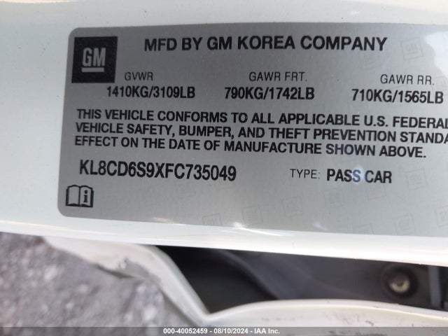 Chevrolet Spark 1lt Cvt 2015 KL8CD6S9XFC735049 Image 9