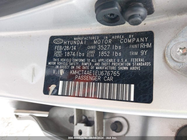 Hyundai ACCENT GLS 2014 KMHCT4AE1EU676765 Image 9
