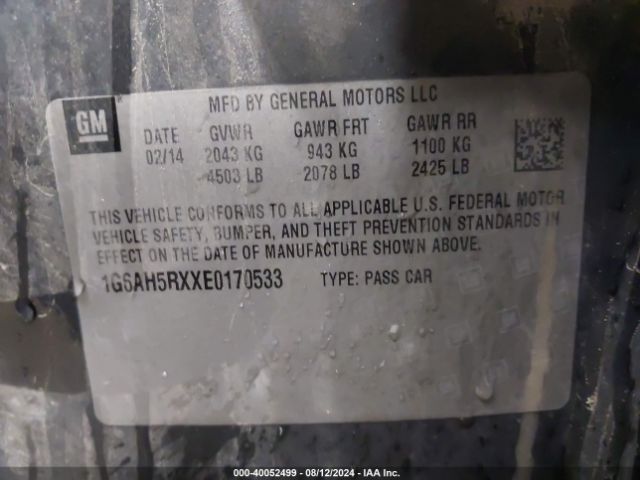 1G6AH5RXXE0170533 Cadillac ATS LUXURY