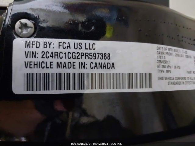 2C4RC1CG2PR597388 Chrysler Voyager Lx