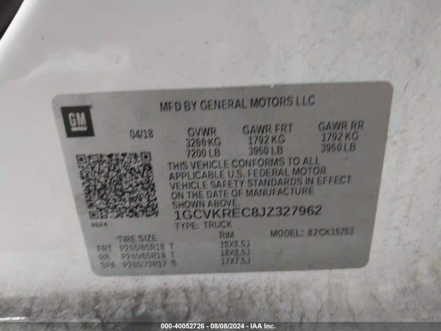 Chevrolet Silverado 1500 2lt 2018 1GCVKREC8JZ327962 Image 9