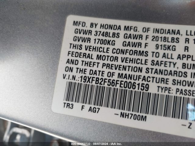 19XFB2F56FE006159 Honda Civic Lx
