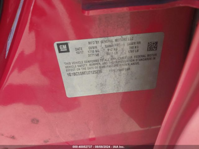 1G1BC5SM7J7125236 Chevrolet Cruze Ls Auto