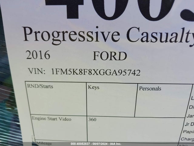 Ford Explorer Limited 2016 1FM5K8F8XGGA95742 Image 9