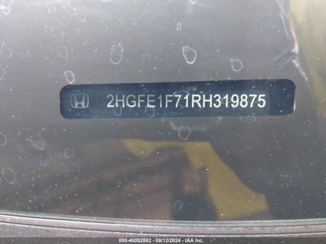 2HGFE1F71RH319875 Honda CIVIC EX