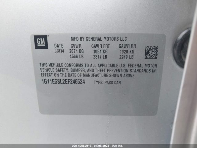 1G11E5SL2EF246524 Chevrolet MALIBU 2LT