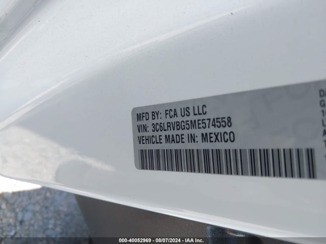 3C6LRVBG5ME574558 RAM Promaster 1500 High Roof 136 Wb