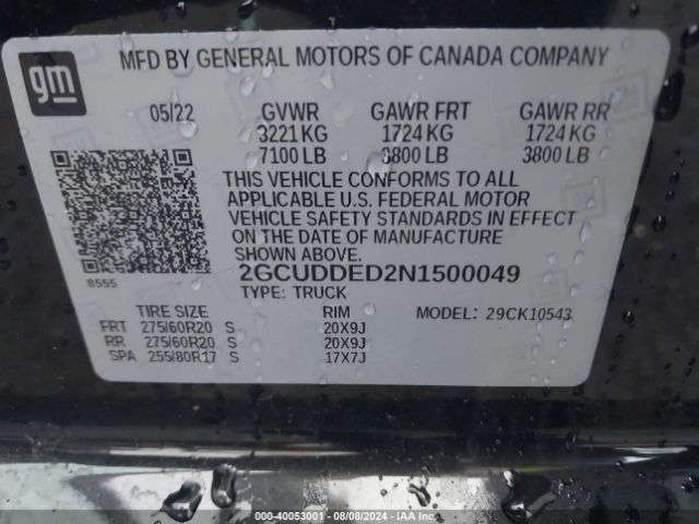 2GCUDDED2N1500049 Chevrolet Silverado 1500 4wd  Standard Bed Lt