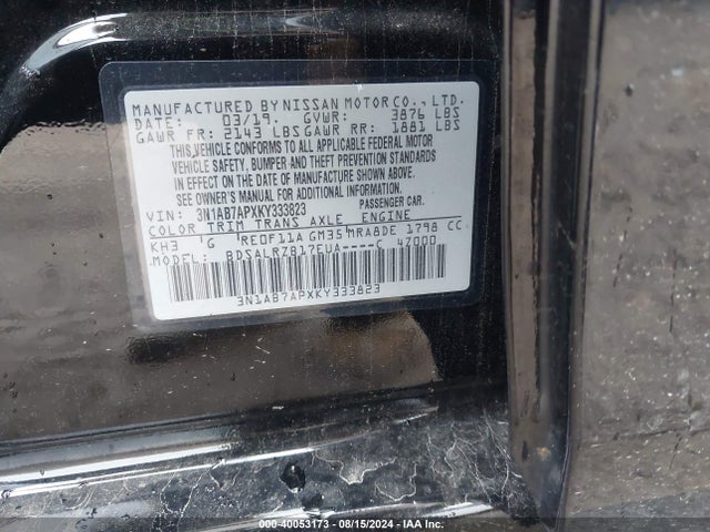 Nissan SENTRA SR 2019 3N1AB7APXKY333823 Image 9