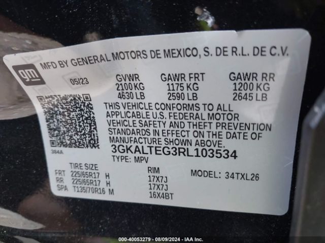 3GKALTEG3RL103534 GMC Terrain Awd Sle