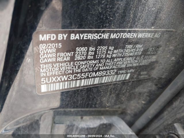 5UXXW3C55F0M89332 BMW X4 Xdrive28i