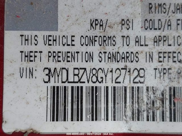 3MYDLBZV8GY127129 Scion IA