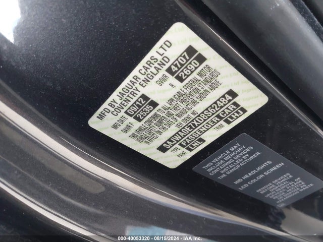 2013 JAGUAR XF SAJWA0E7XD8S62484 Photo 8