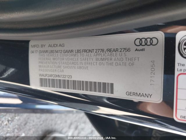 WAUF2AFC0HN122123 Audi A6 Premium Plus