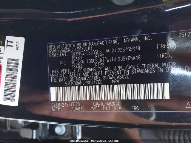 Toyota Highlander Le 2023 5TDKDRAH9PS044768 Image 9