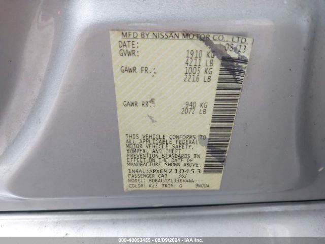 1N4AL3APXEN210453 Nissan Altima 2.5 S