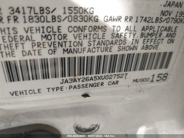 1999 MITSUBISHI MIRAGE JA3AY26A5XU027527 Photo 8