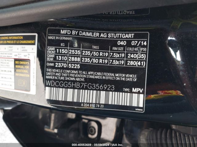 WDCGG5HB7FG356923 Mercedes-Benz GLK 350