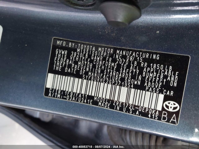 Toyota COROLLA L 2016 5YFBURHE2GP371954 Image 9