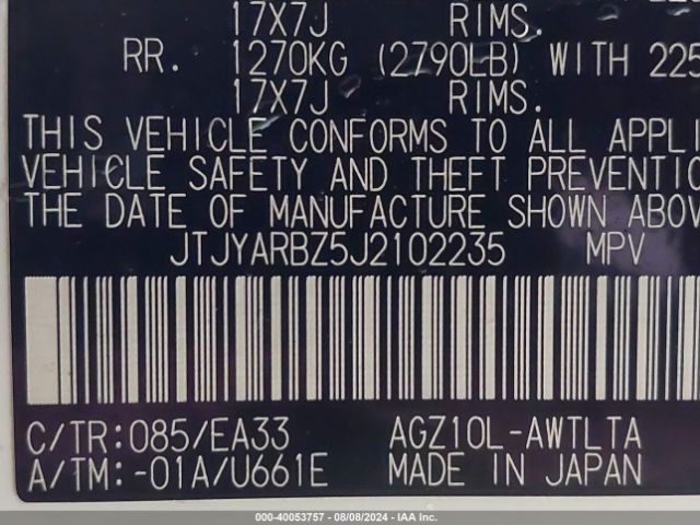 JTJYARBZ5J2102235 Lexus NX 300