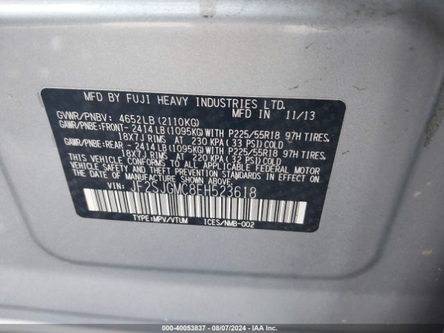 JF2SJGMC8EH523618 Subaru Forester 2.0xt Touring
