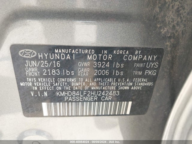 Hyundai ELANTRA SE 2017 KMHD84LF2HU242483 Image 9