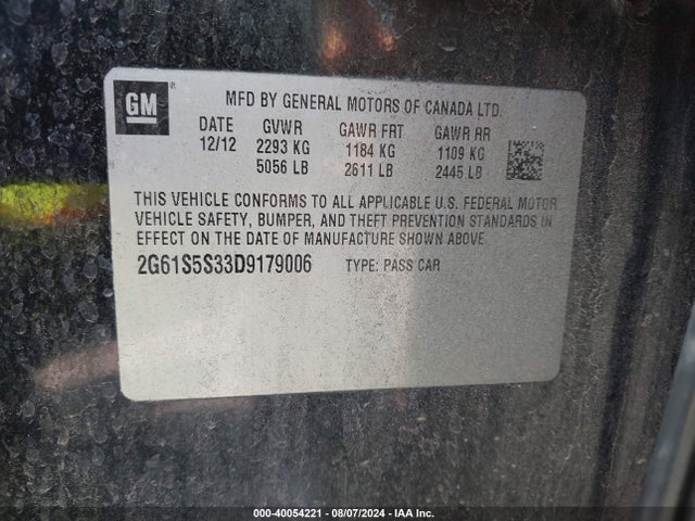 2013 CADILLAC XTS 2G61S5S33D9179006 Photo 8