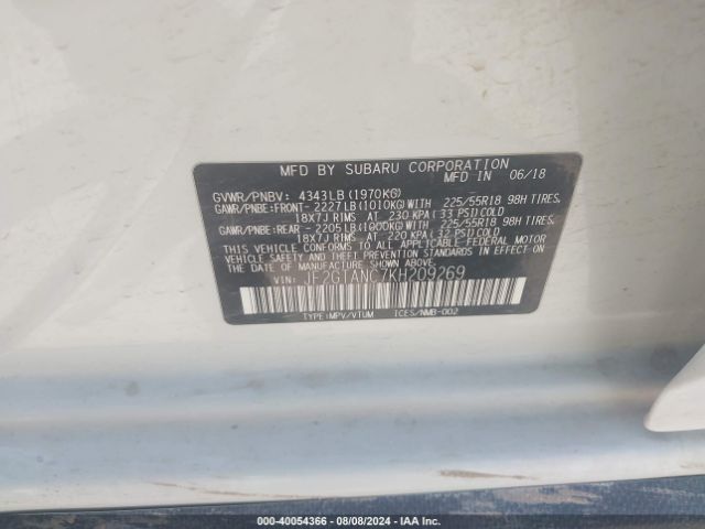 JF2GTANC7KH209269 Subaru Crosstrek 2.0i Limited