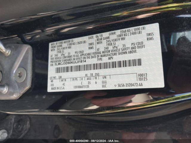5LMCJ3D90KUL01814 Lincoln Mkc Reserve